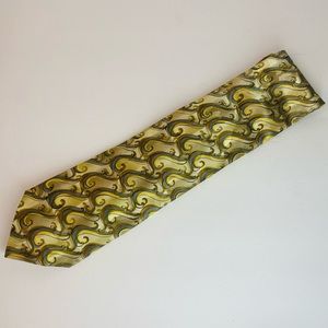 JERRY GARCIA TIE 100% silk Butterfly Study II yellow tan blue gold funky tie